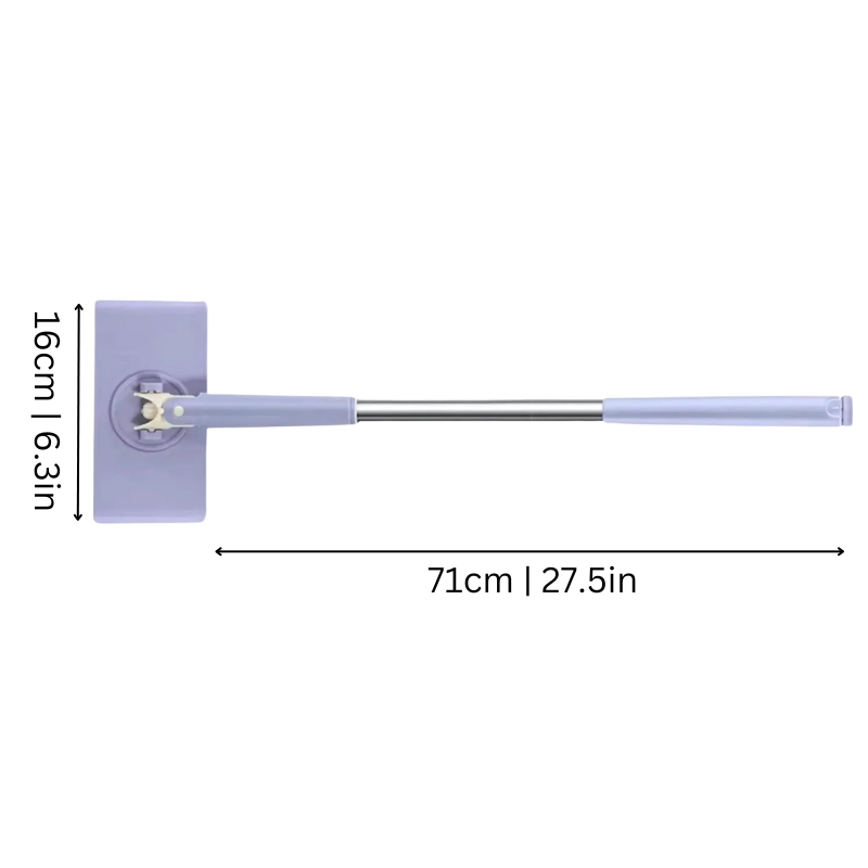 Flat Mop with Click System for Cloths 71-116cm Telescopic Floor Wiper Hands-Free Dirt Cleaning | Sansoti