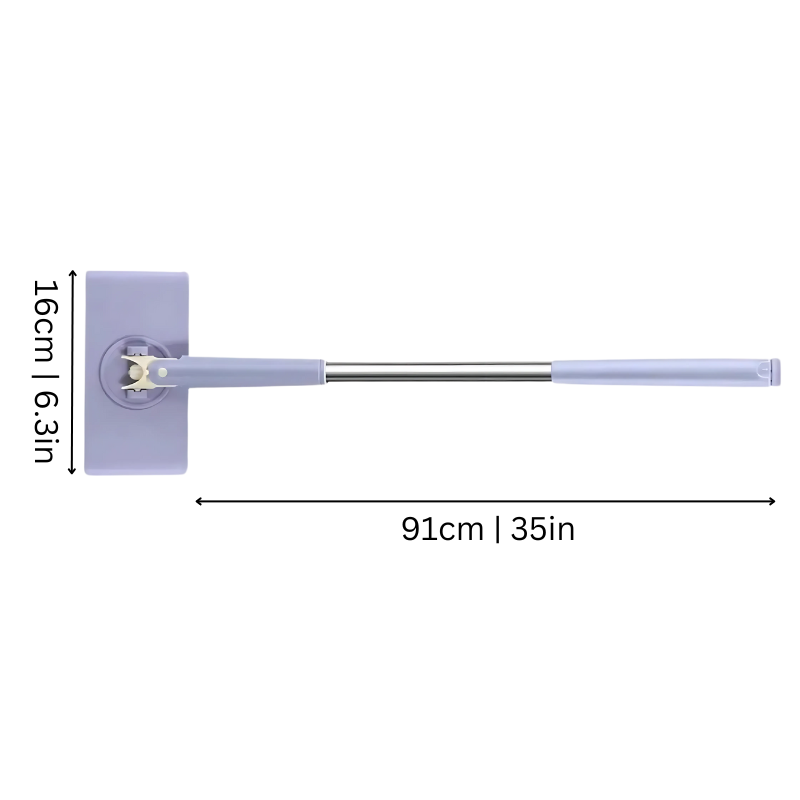 Flat Mop with Click System for Cloths 71-116cm Telescopic Floor Wiper Hands-Free Dirt Cleaning | Sansoti