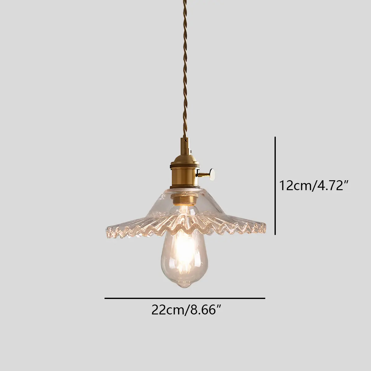 Suspension Verre Bronze Câble réglable Salon Table à manger Suspension en verre transparent Éclairage d'ambiance Vintage | Restfield