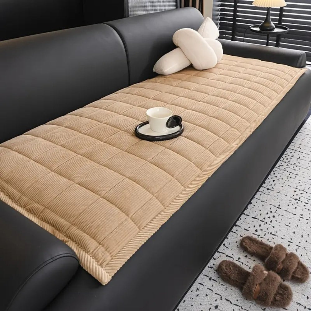 Gestoffeerde Bankhoes met Gequilte Textuur Antislip Meubelbescherming voor Moderne Woonkamer Interieur | Sansoti