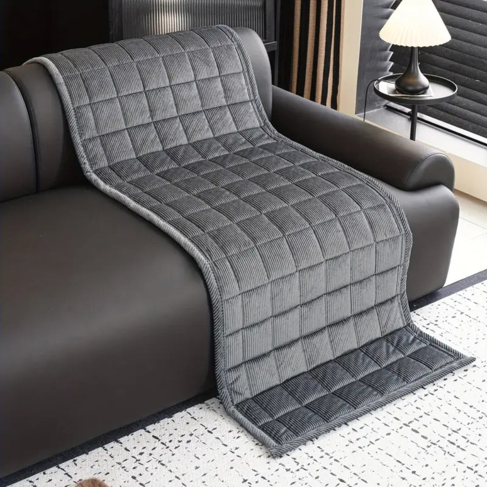 Gestoffeerde Bankhoes met Gequilte Textuur Antislip Meubelbescherming voor Moderne Woonkamer Interieur | Sansoti
