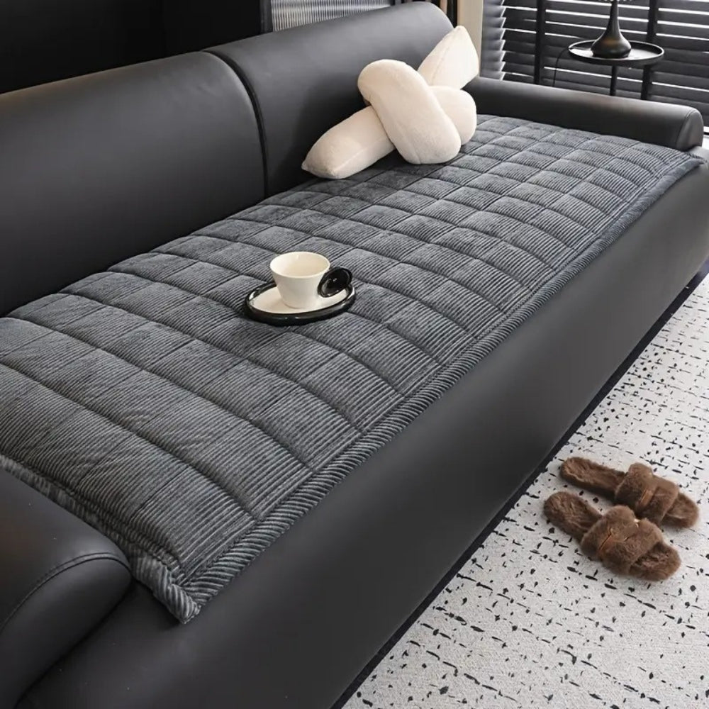 Quilted Bankhoes Mat – Zachte Ribfluweel met Antislip Achterkant, Bescherming tegen Krassen, Machinewasbaar, Meerdere Maten | Sansoti