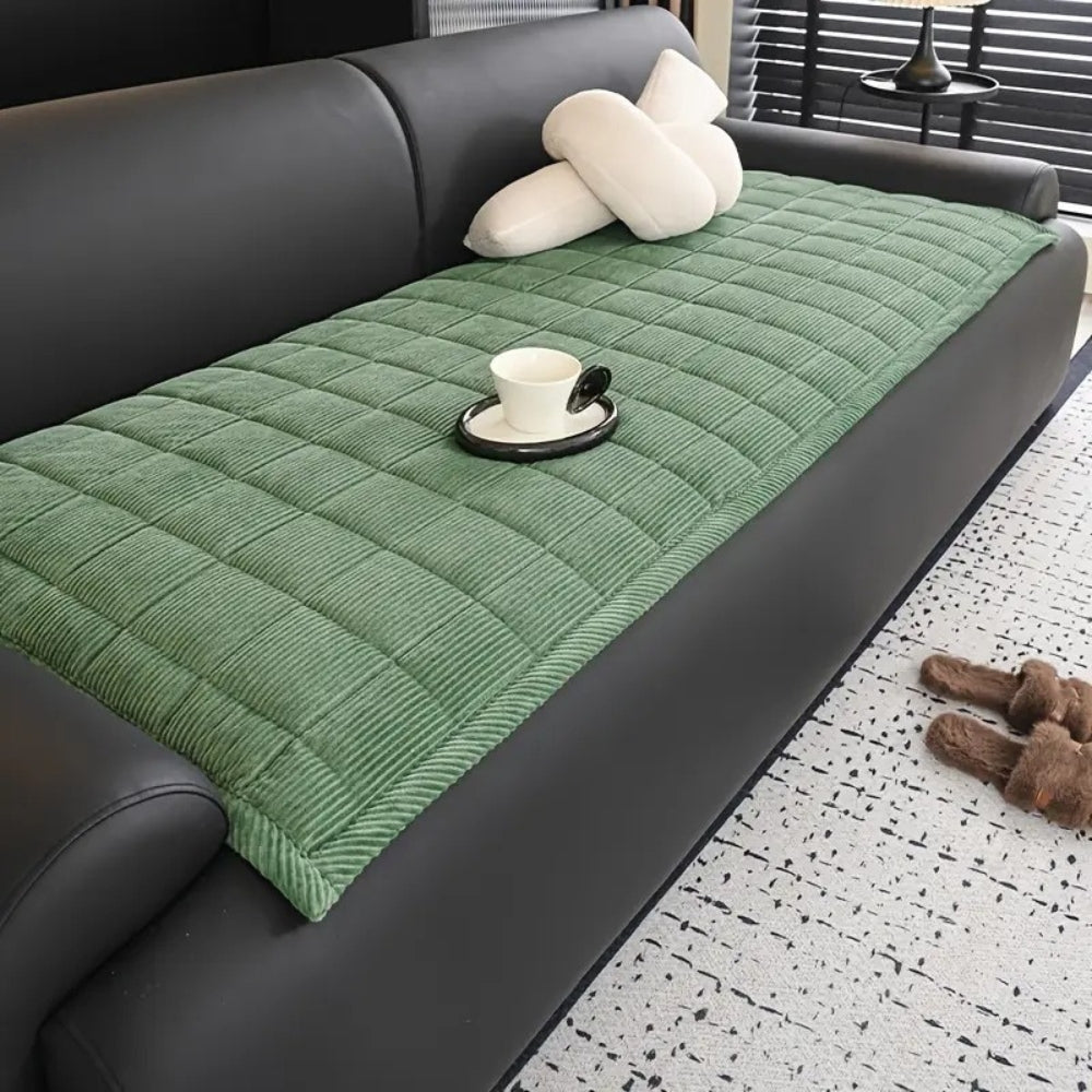 Quilted Bankhoes Mat – Zachte Ribfluweel met Antislip Achterkant, Bescherming tegen Krassen, Machinewasbaar, Meerdere Maten | Sansoti