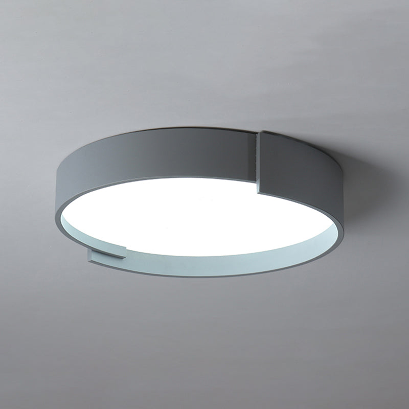 Double LED Ceiling Light, Round Metal Finish, Modern Dimmable Lighting, White, Gray, Green, Gold, Living Room | Sansoti
