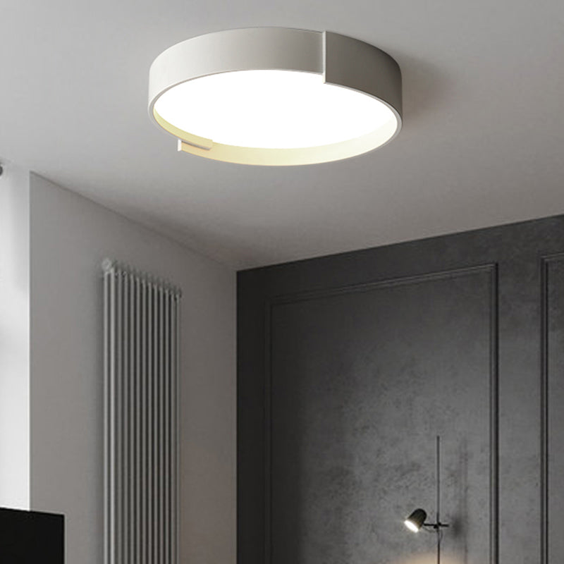 Double LED Ceiling Light, Round Metal Finish, Modern Dimmable Lighting, White, Gray, Green, Gold, Living Room | Sansoti