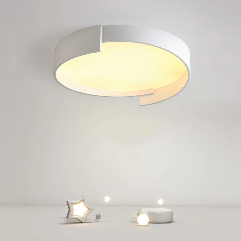 Double LED Ceiling Light, Round Metal Finish, Modern Dimmable Lighting, White, Gray, Green, Gold, Living Room | Sansoti