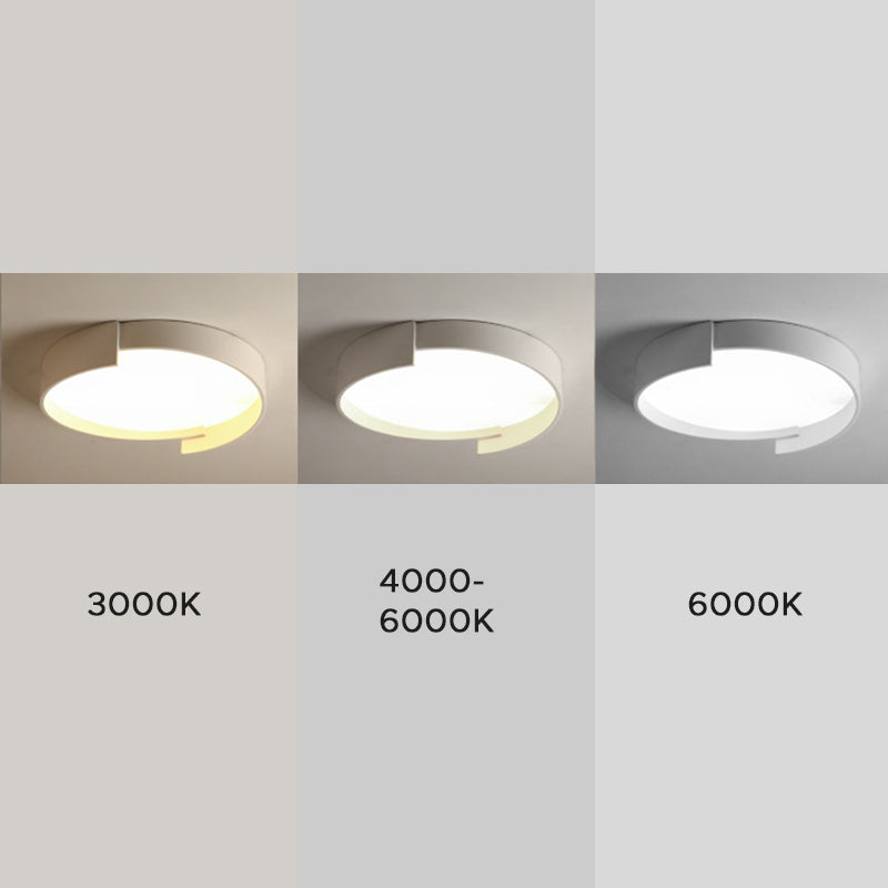 Double LED Ceiling Light, Round Metal Finish, Modern Dimmable Lighting, White, Gray, Green, Gold, Living Room | Sansoti