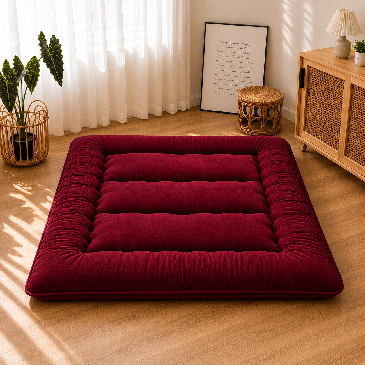 Opvouwbaar Futonmatras 10cm Dik Japanse Slaapmat Volwassenen Kinderen Tatami Yogamat Reisbed Gastenkamer | Sansoti
