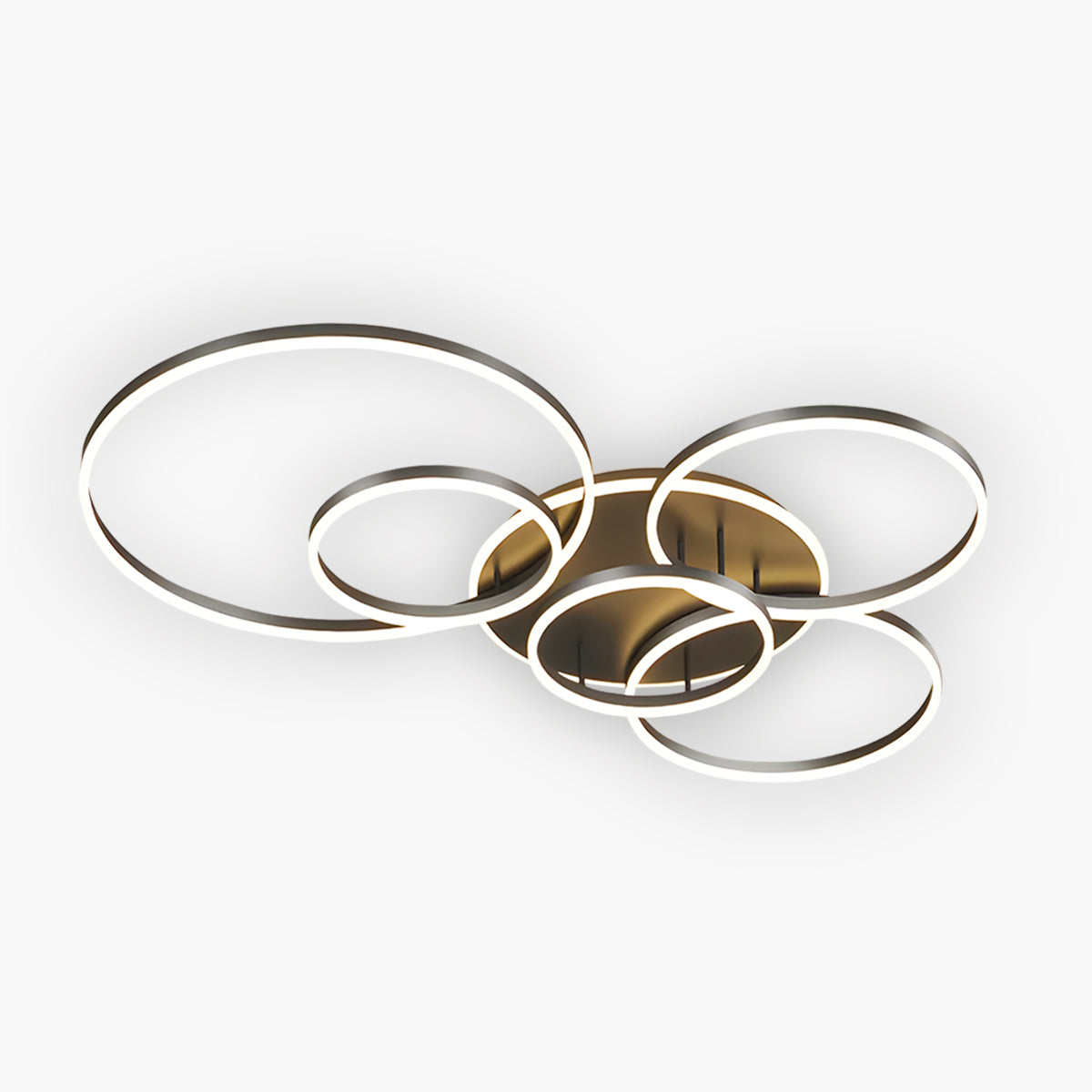Moderne Deckenleuchte LED Aluminium Schwarz Wohnzimmer Schlafzimmer Design Beleuchtung Ringe minimalistisch | Restfield