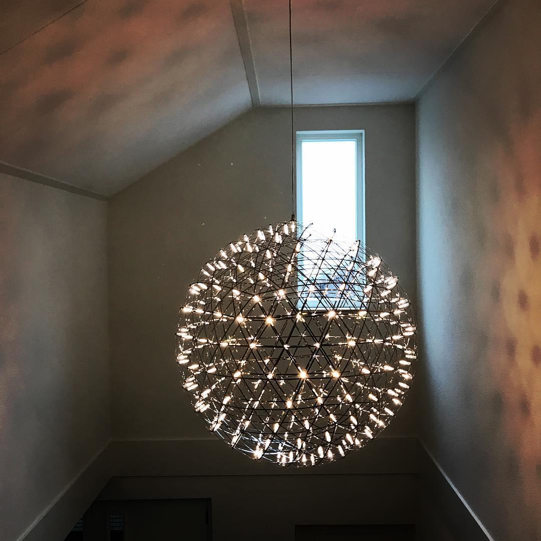 LED Hanglamp Bol Zilver Sfeerverlichting Moderne Lichtbol met Dimbare Lichtpunten Transparante Kristalbol Decoratief Scandinavisch Warm Wit Industrieel Design Interieurlamp | Sansoti