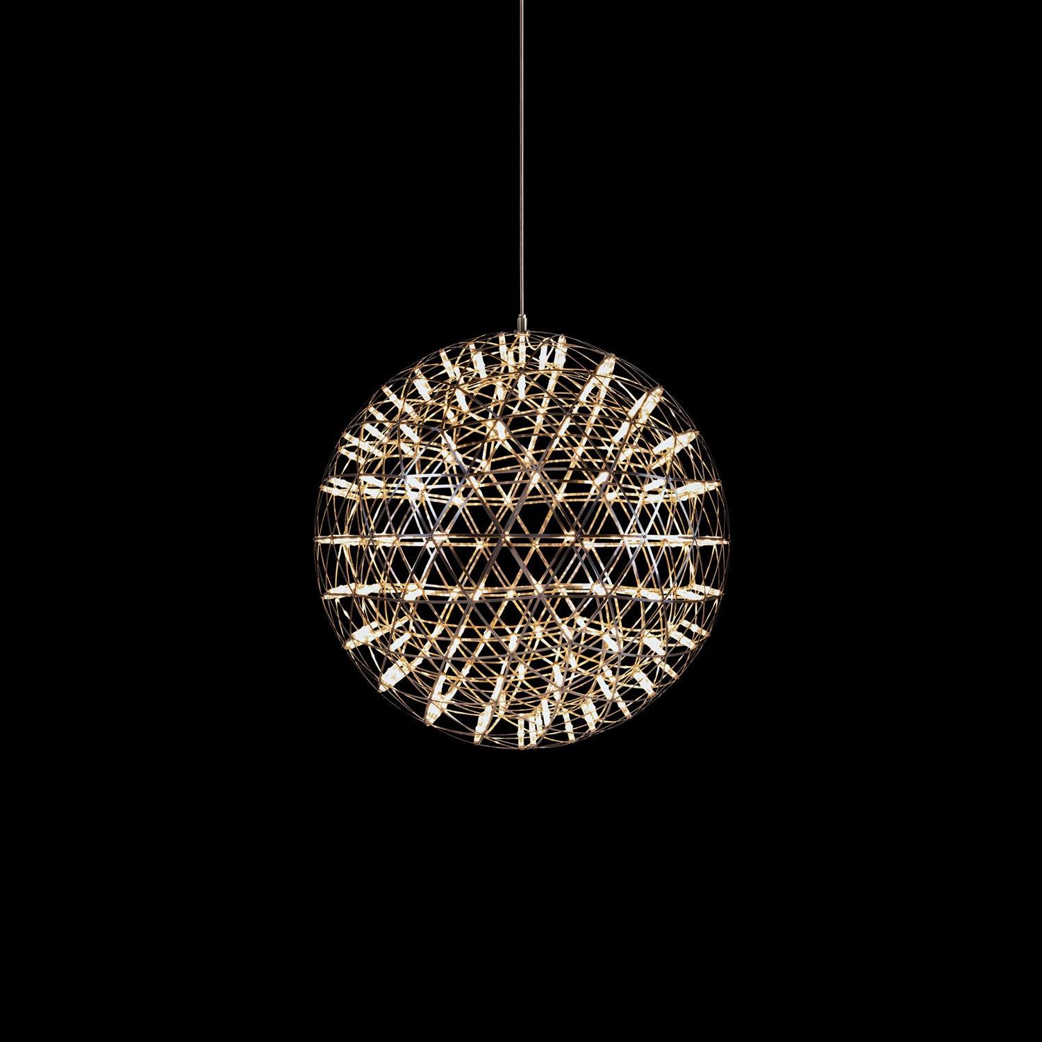 LED Hanglamp Bol Zilver Sfeerverlichting Moderne Lichtbol met Dimbare Lichtpunten Transparante Kristalbol Decoratief Scandinavisch Warm Wit Industrieel Design Interieurlamp | Sansoti