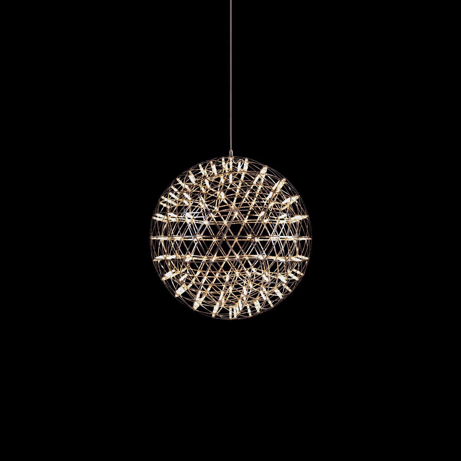 LED Hanglamp Bol Zilver Sfeerverlichting Moderne Lichtbol met Dimbare Lichtpunten Transparante Kristalbol Decoratief Scandinavisch Warm Wit Industrieel Design Interieurlamp | Sansoti