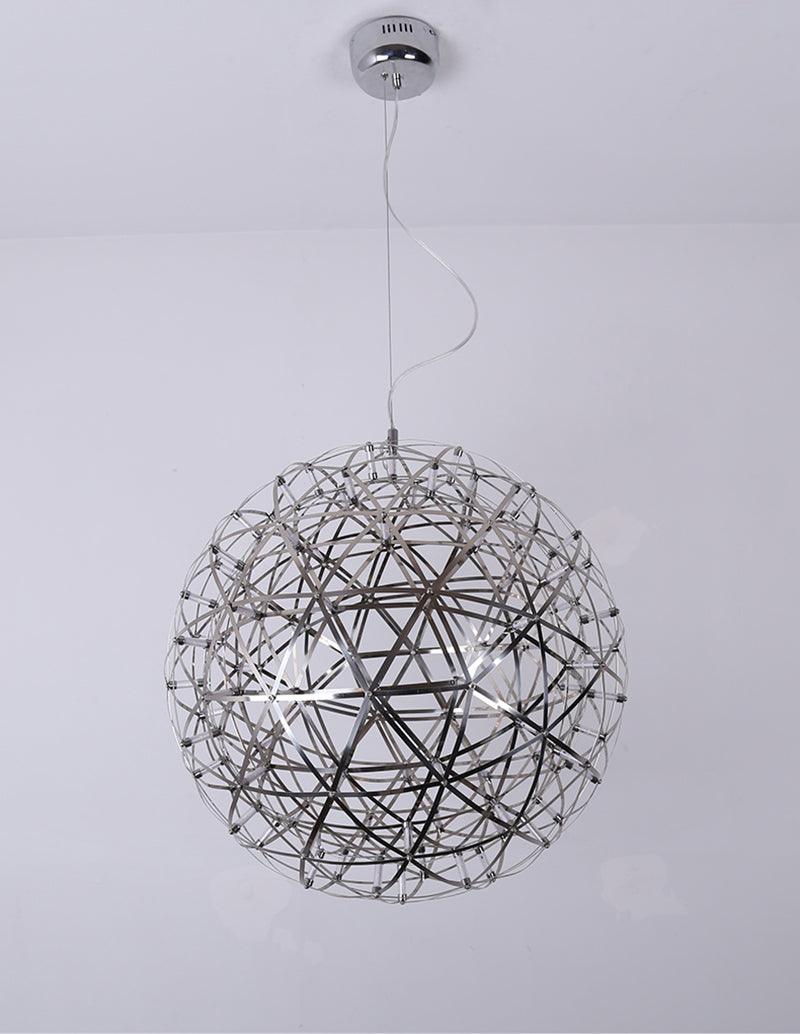 LED Hanglamp Bol Zilver Sfeerverlichting Moderne Lichtbol met Dimbare Lichtpunten Transparante Kristalbol Decoratief Scandinavisch Warm Wit Industrieel Design Interieurlamp | Sansoti
