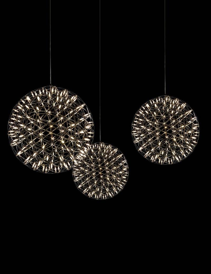 LED Hanglamp Bol Zilver Sfeerverlichting Moderne Lichtbol met Dimbare Lichtpunten Transparante Kristalbol Decoratief Scandinavisch Warm Wit Industrieel Design Interieurlamp | Sansoti