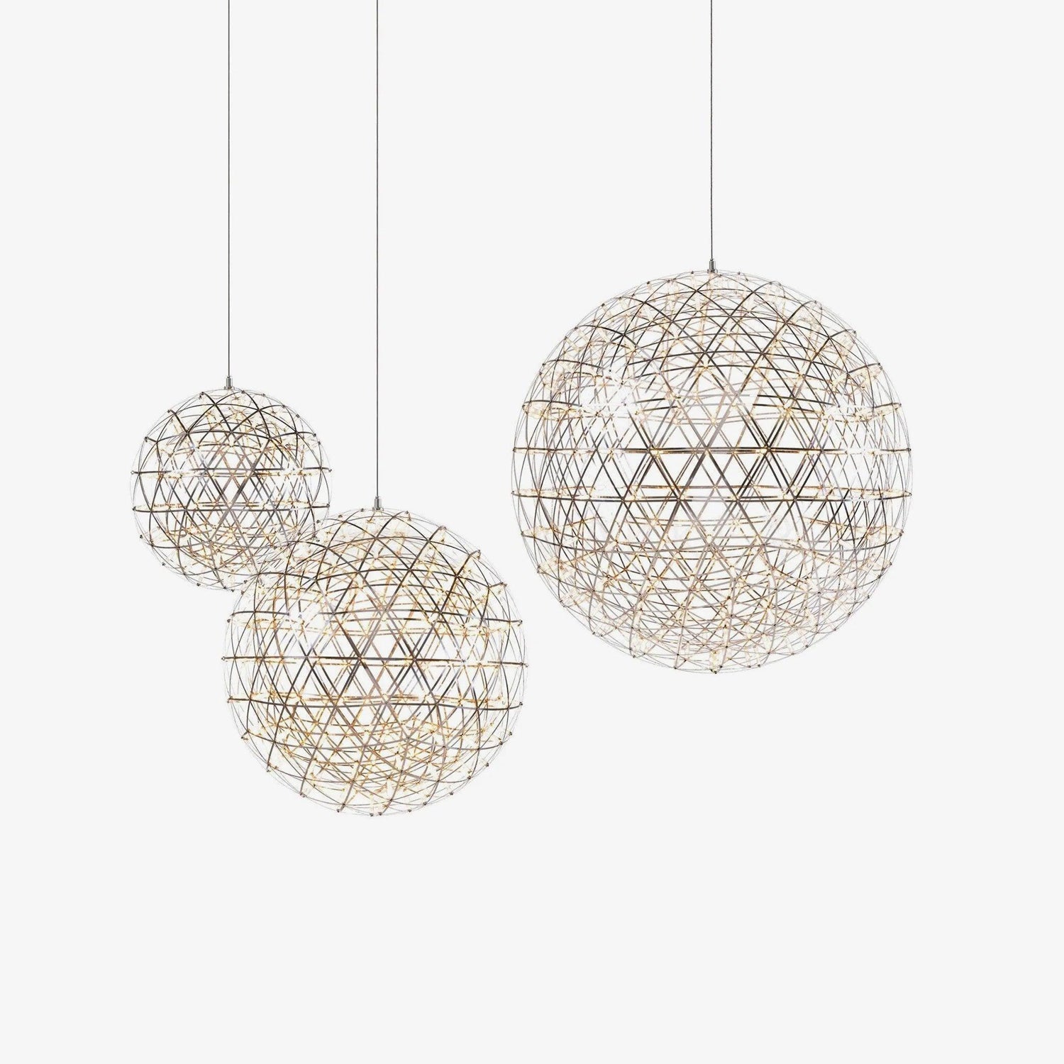 LED Hanglamp Bol Zilver Sfeerverlichting Moderne Lichtbol met Dimbare Lichtpunten Transparante Kristalbol Decoratief Scandinavisch Warm Wit Industrieel Design Interieurlamp | Sansoti
