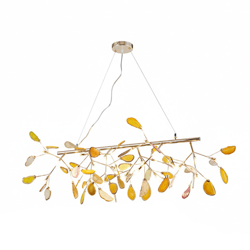 Agaat Kristal Kroonluchter met Natuursteen – Exclusieve Hanglamp voor Eetkamer, Woonkamer en Kantoor | Sansoti