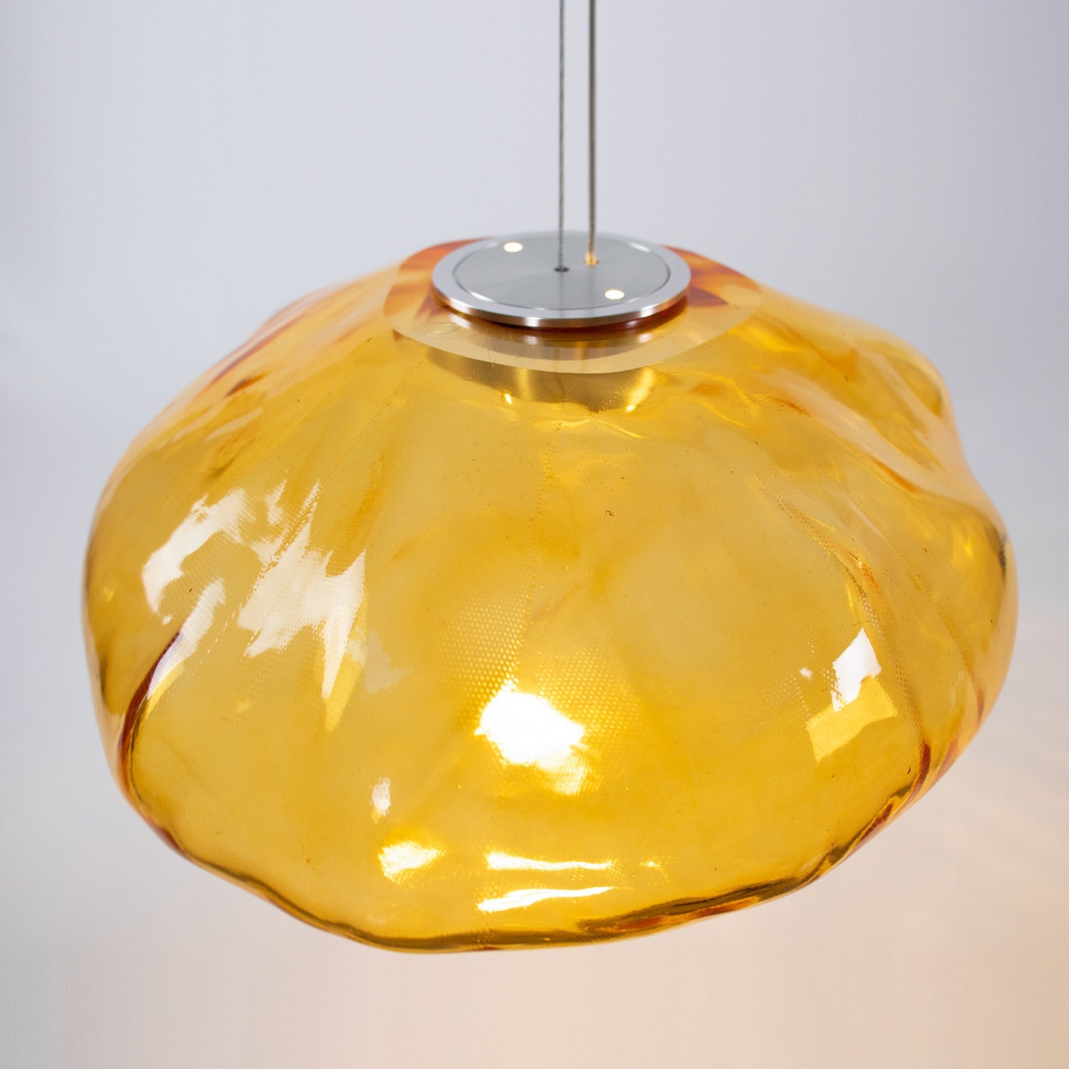 Glazen Hanglamp met Organische Textuur Transparant Rookgrijs Amber | Sansoti