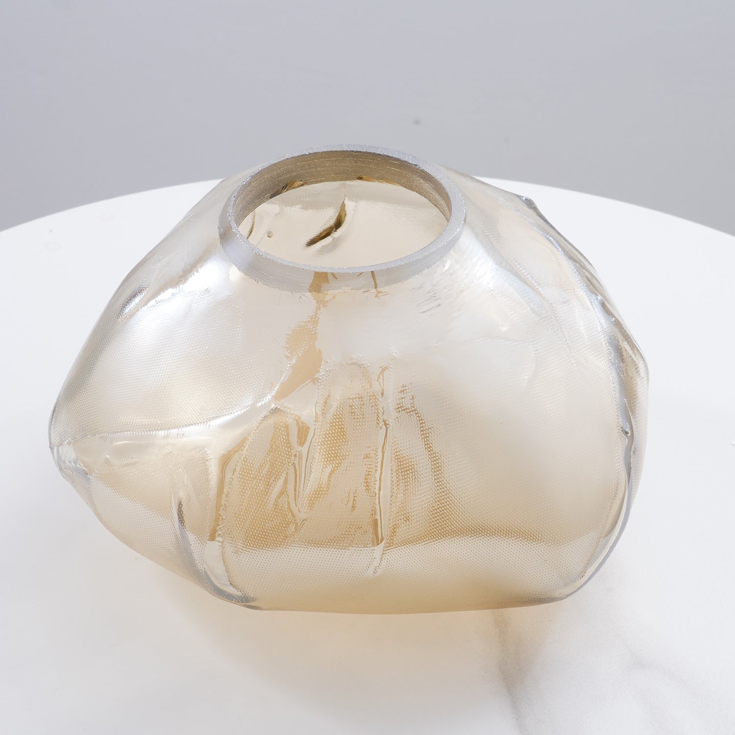 Glazen Hanglamp met Organische Textuur Transparant Rookgrijs Amber | Sansoti