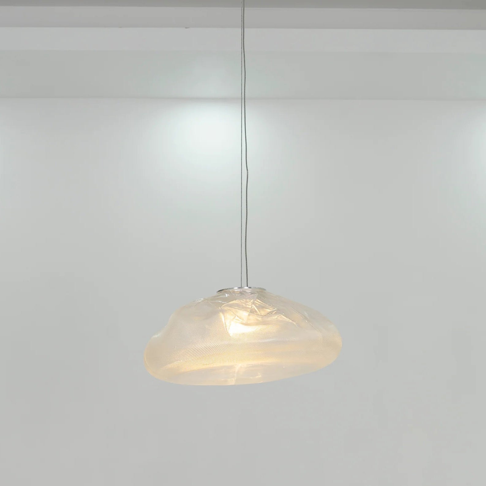 Glazen Hanglamp met Organische Textuur Transparant Rookgrijs Amber | Sansoti