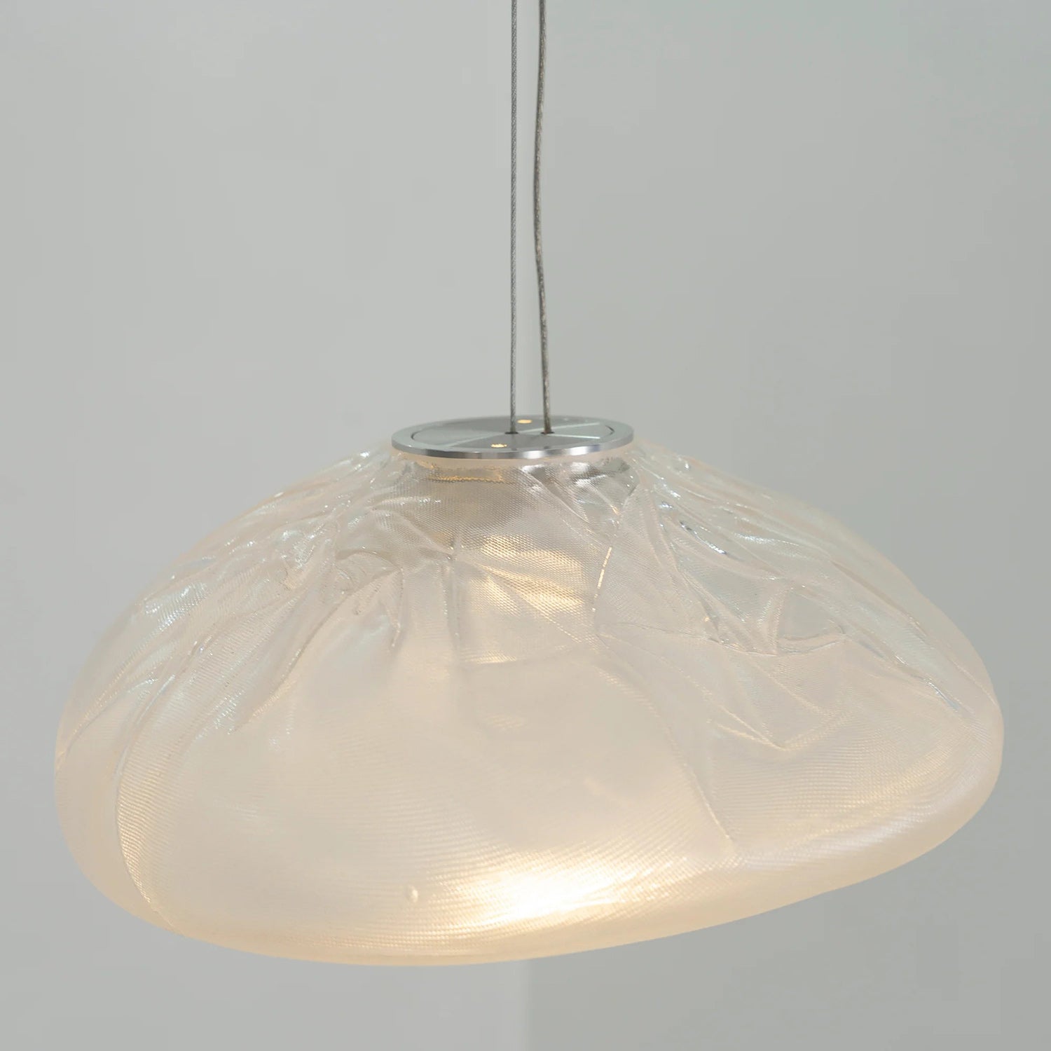 Glazen Hanglamp met Organische Textuur Transparant Rookgrijs Amber | Sansoti