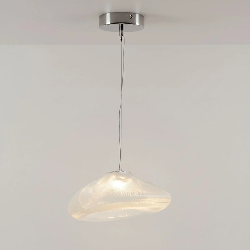 Glazen Hanglamp met Organische Textuur Transparant Rookgrijs Amber | Sansoti
