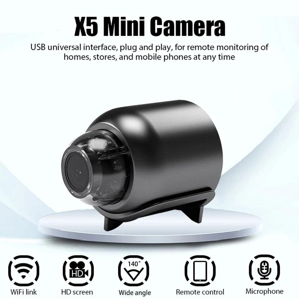 Waterdichte Mini Beveiligingscamera met Nachtzicht WiFi 1080P HD 160° Brede Hoek | Sansoti