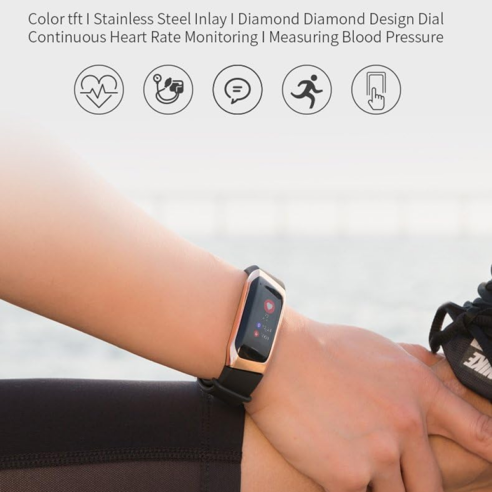 Slimme Fitness Tracker met Hartslagmeter en Bloeddrukfunctie - 24/7 Gezondheidsmonitoring & Sporttracking | Sansoti