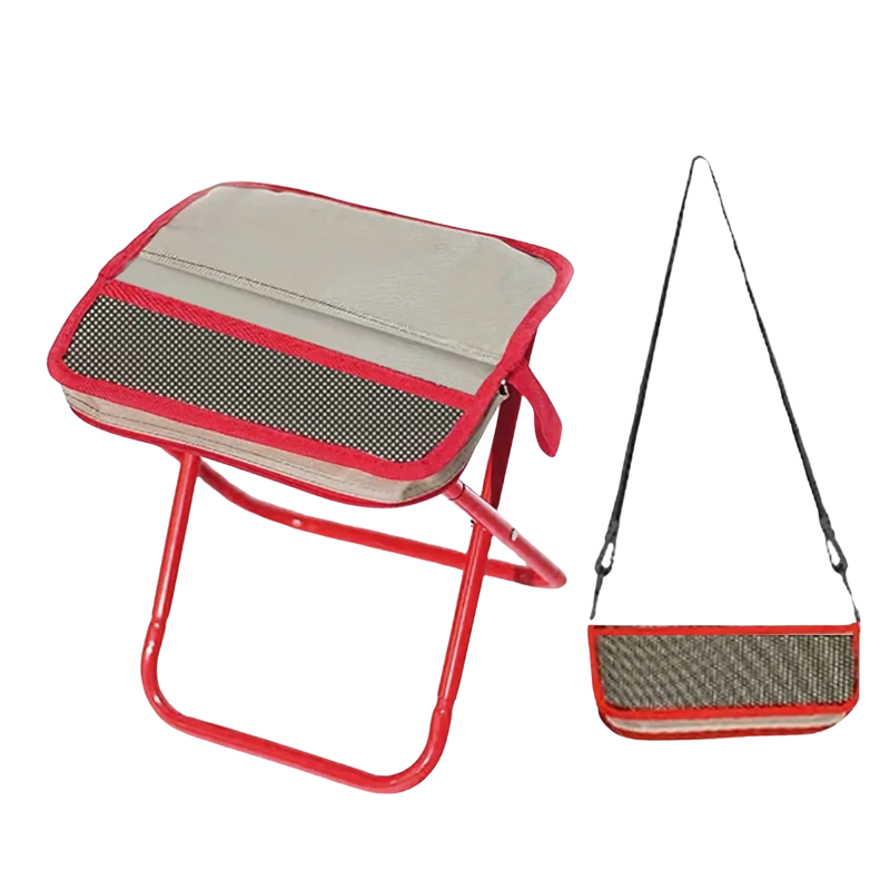 Opvouwbare Campingstoel Ultralight met Draagriem Zwart Khaki Rood voor Festival Outdoor Picknick Strand Tuin | Sansoti