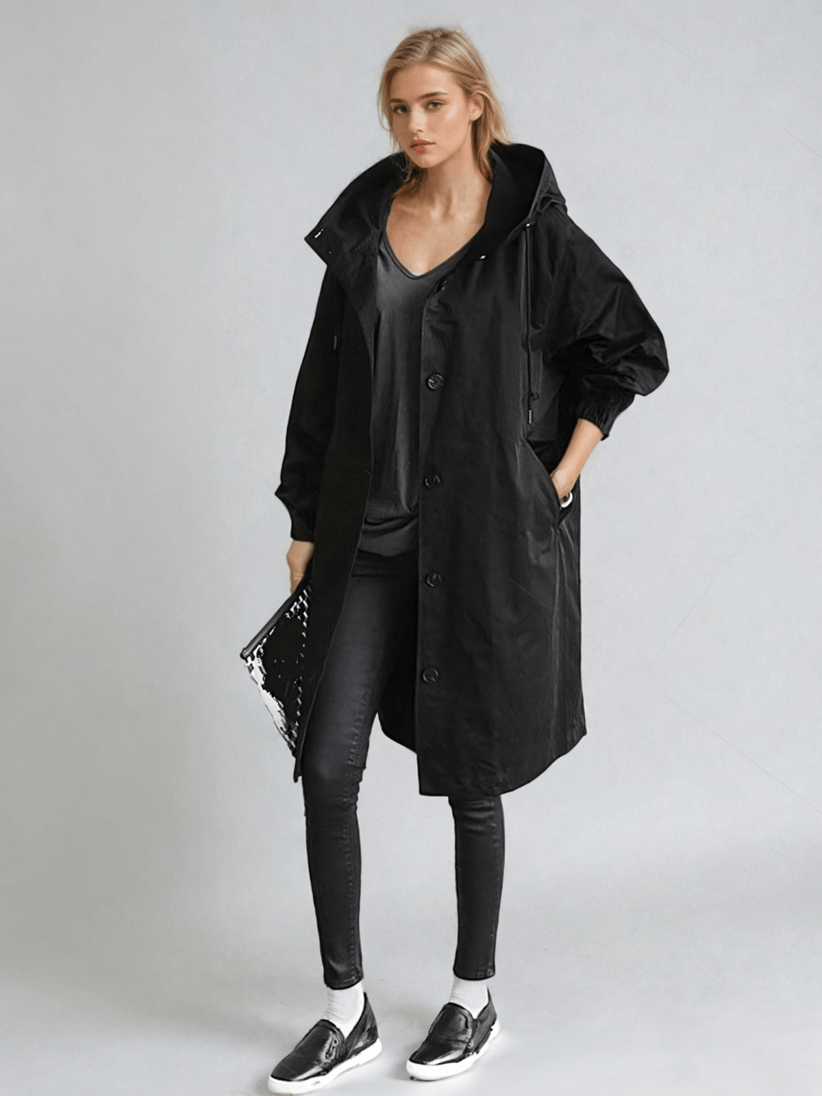 Trench-coat pour femmes et hommes, coupe oversize, ample, neutre, classique, casual, élégant, design intemporel | Sansoti
