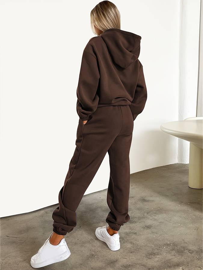 Zweiteiliger Homewear-Jogginganzug mit weiter Hose für Damen und Herren - Bequemes Loungewear-Hausanzug-Set | Sansoti