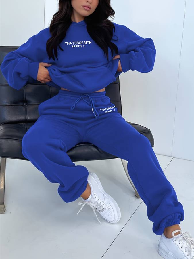 Zweiteiliger Homewear-Jogginganzug mit weiter Hose für Damen und Herren - Bequemes Loungewear-Hausanzug-Set | Sansoti