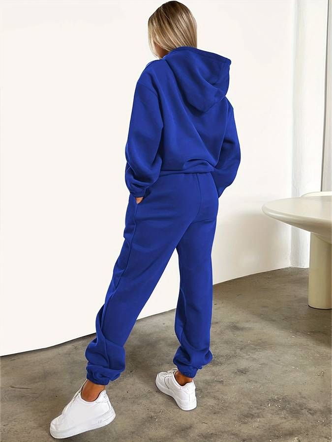 Zweiteiliger Homewear-Jogginganzug mit weiter Hose für Damen und Herren - Bequemes Loungewear-Hausanzug-Set | Sansoti