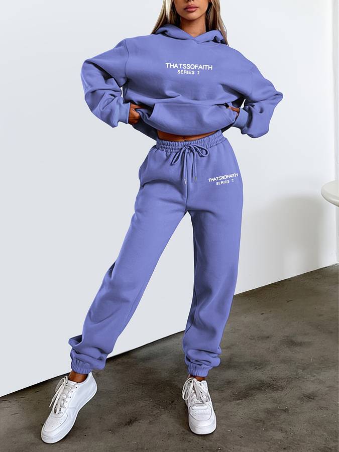 Zweiteiliger Homewear-Jogginganzug mit weiter Hose für Damen und Herren - Bequemes Loungewear-Hausanzug-Set | Sansoti
