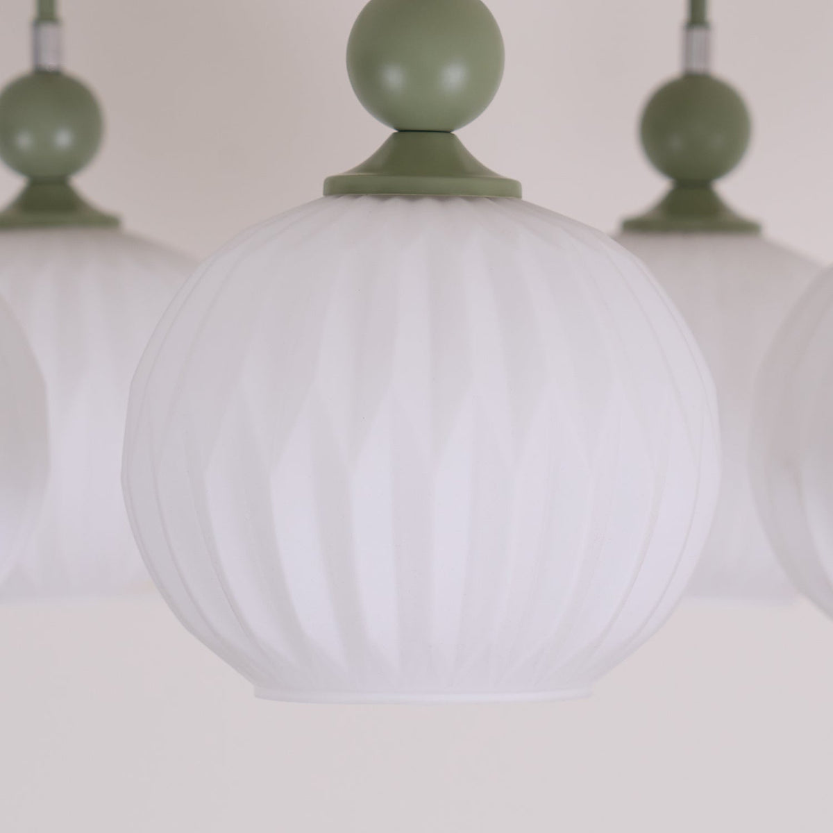 Ceiling Light with Wavy Glass Shades 4-8 Arms Black Green Living Room Bedroom Modern Design Ambient Lighting | Sansoti