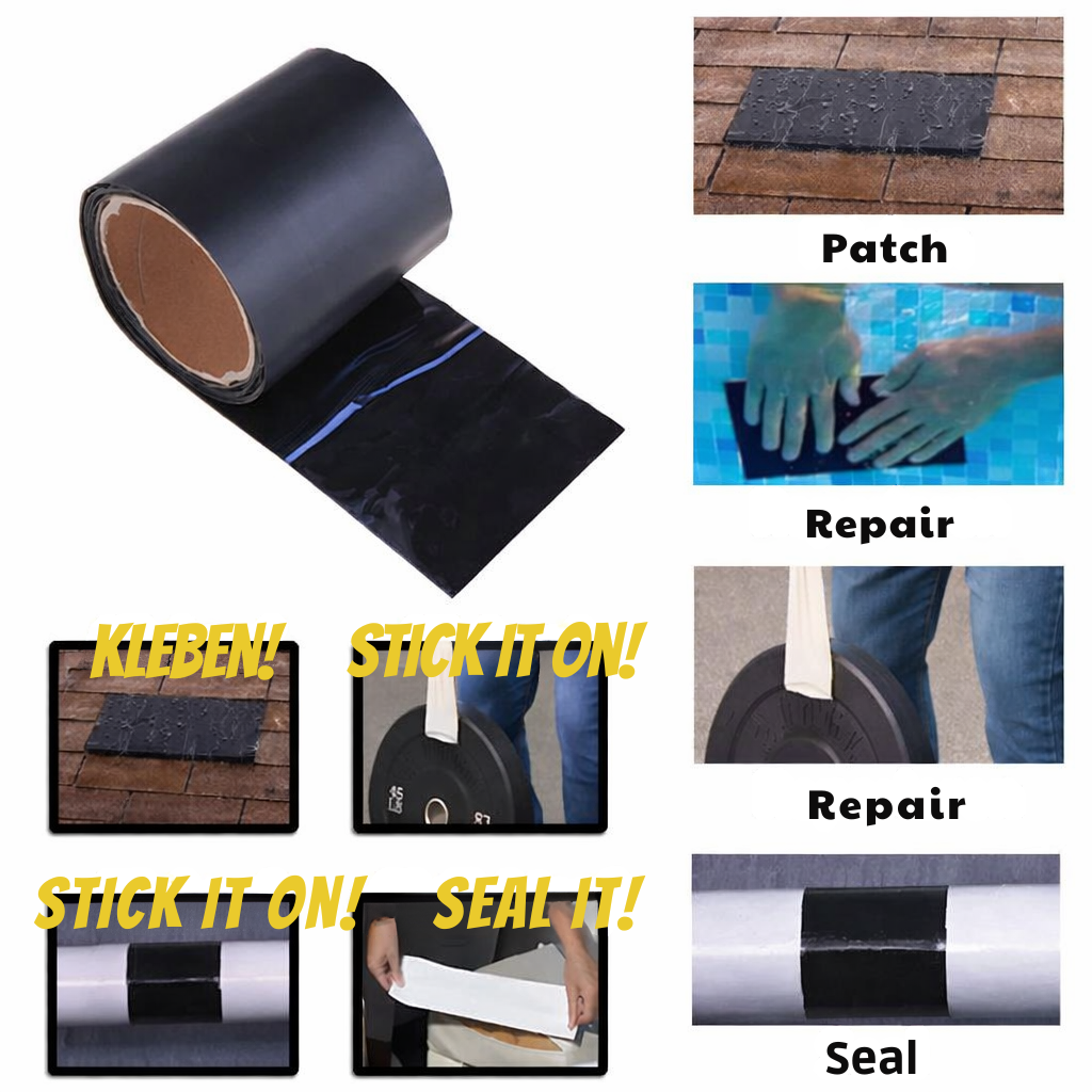 Reparatieband Waterdicht Extra Sterk Zwart Wit Transparant voor Lekken en Scheuren | Sansoti