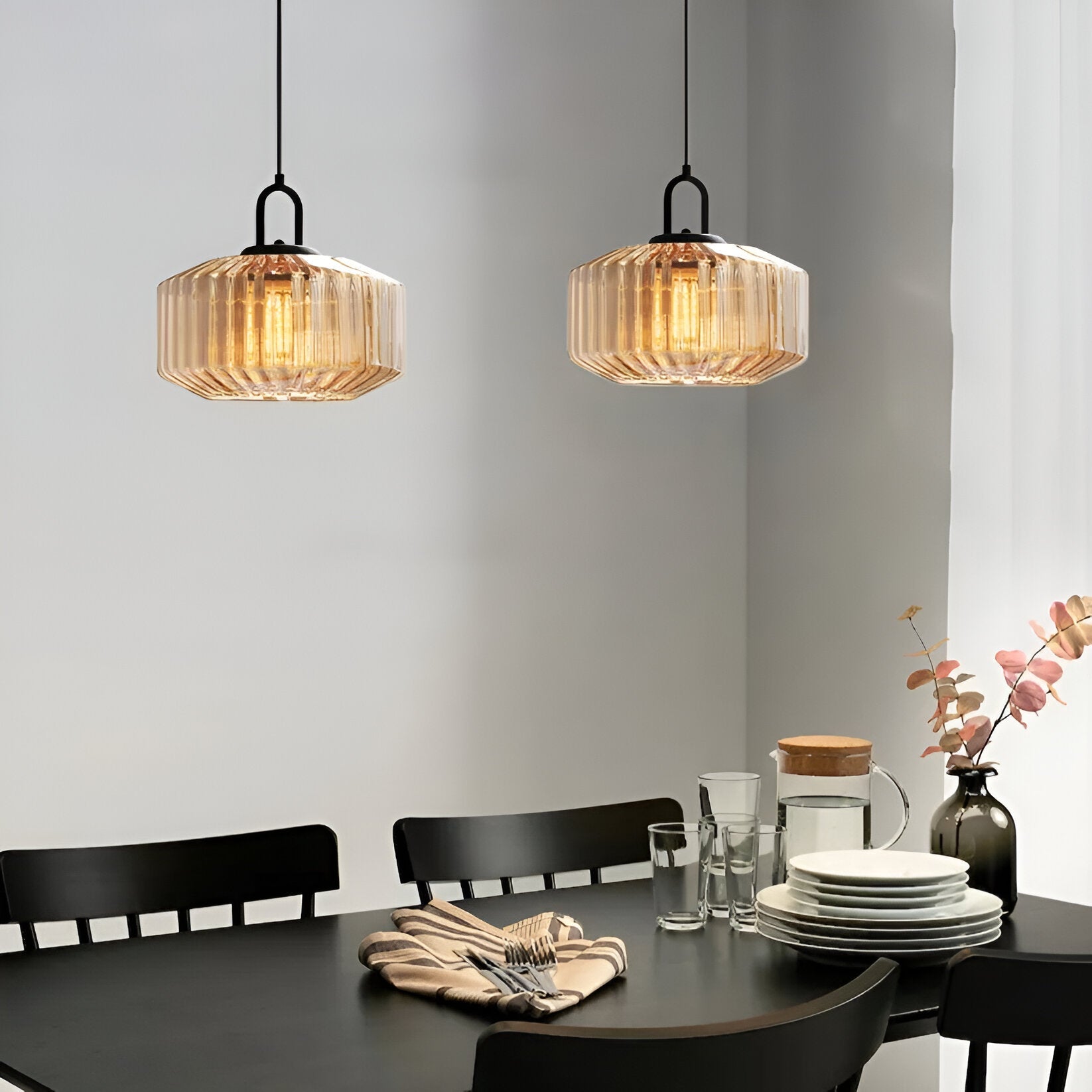 Hängelampe Buntglas Retro Nordic Ø28cm E27 3000K Küche | Restfield