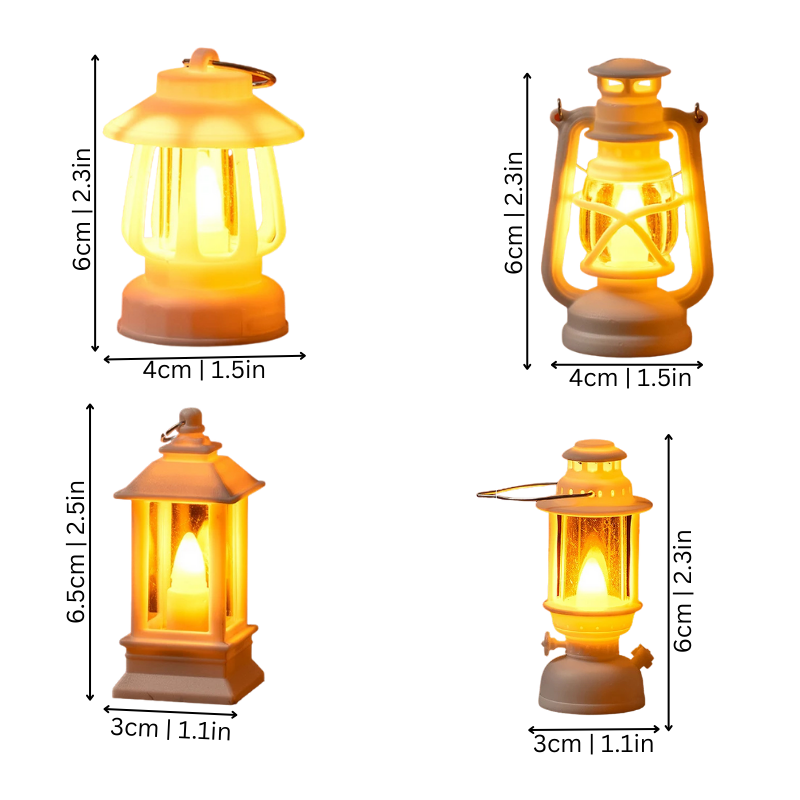 Mini LED Nachtlampje Retro Design Poppenhuisverlichting Warm Sfeerlicht Decoratief Miniatuurlamp Kinderkamer | Sansoti