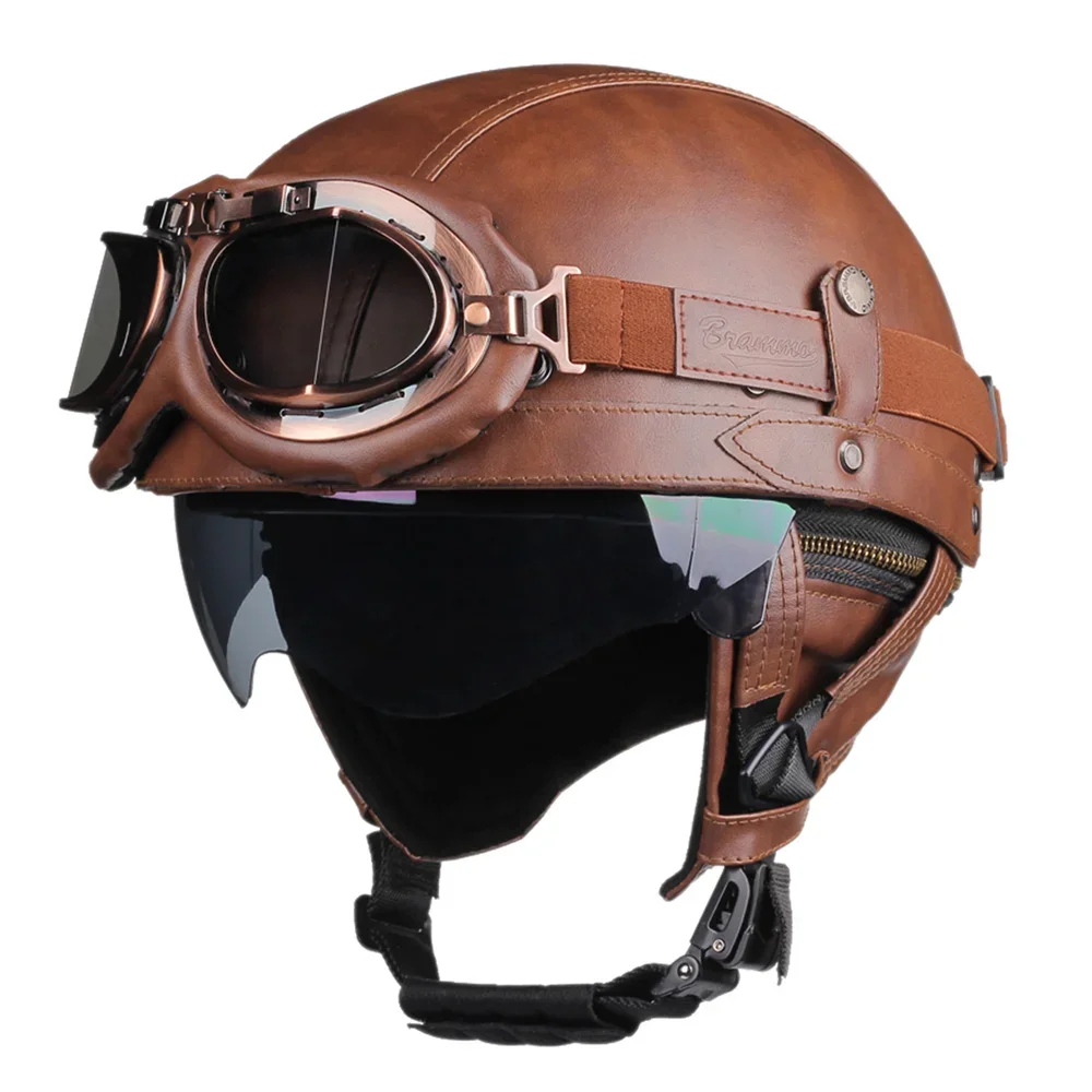 Klassieke Retro Motorhelm ABS Constructie Snelsluiting Geschikt voor Dagelijks Gebruik Touren Comfortabele Pasvorm | Sansoti