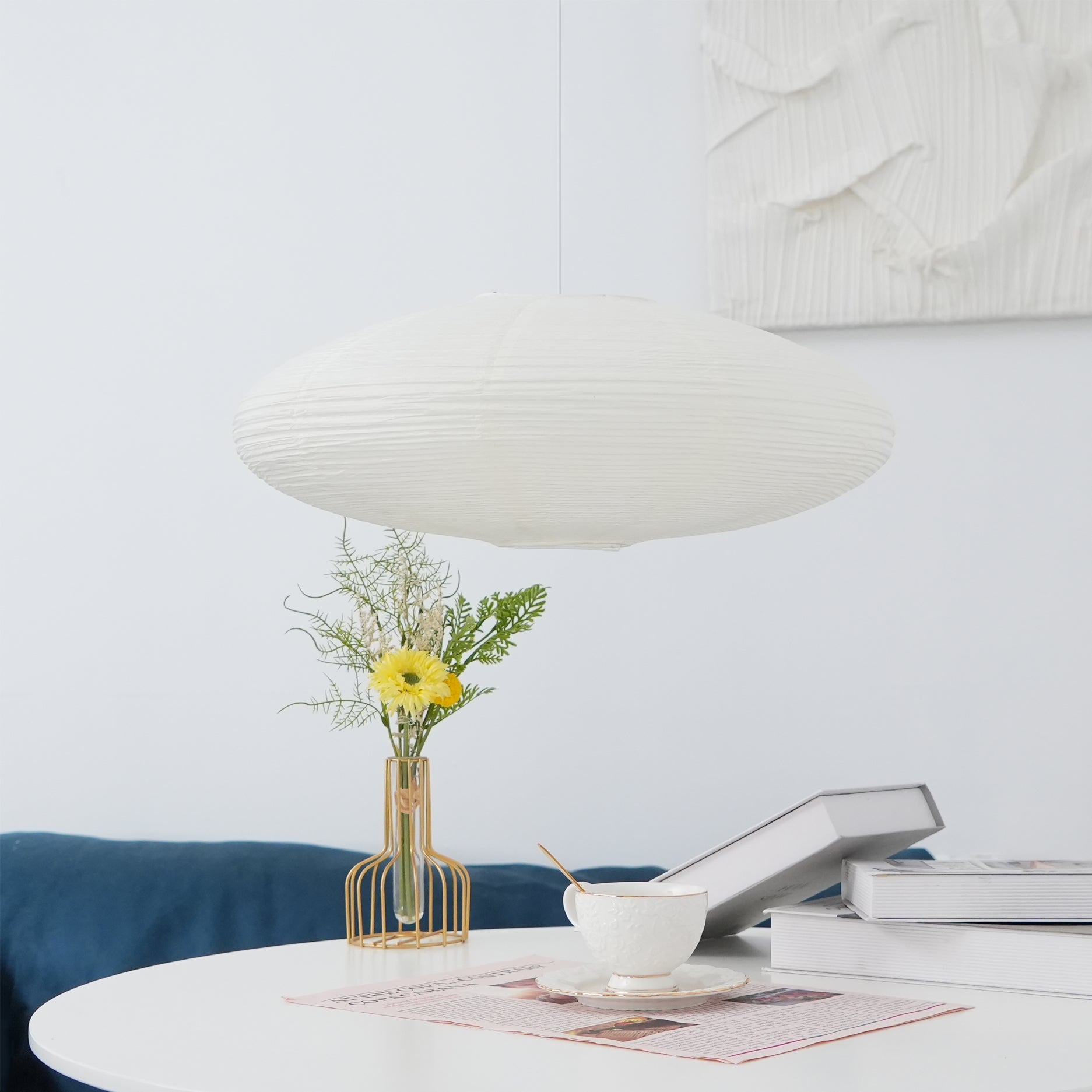 Handgemaakte Washi Papieren Hanglamp – Japans Design met E26/E27 Fitting – Zachte Verlichting voor Woonkamer, Slaapkamer & Eetkamer – Met Montagehaakjes | Sansoti