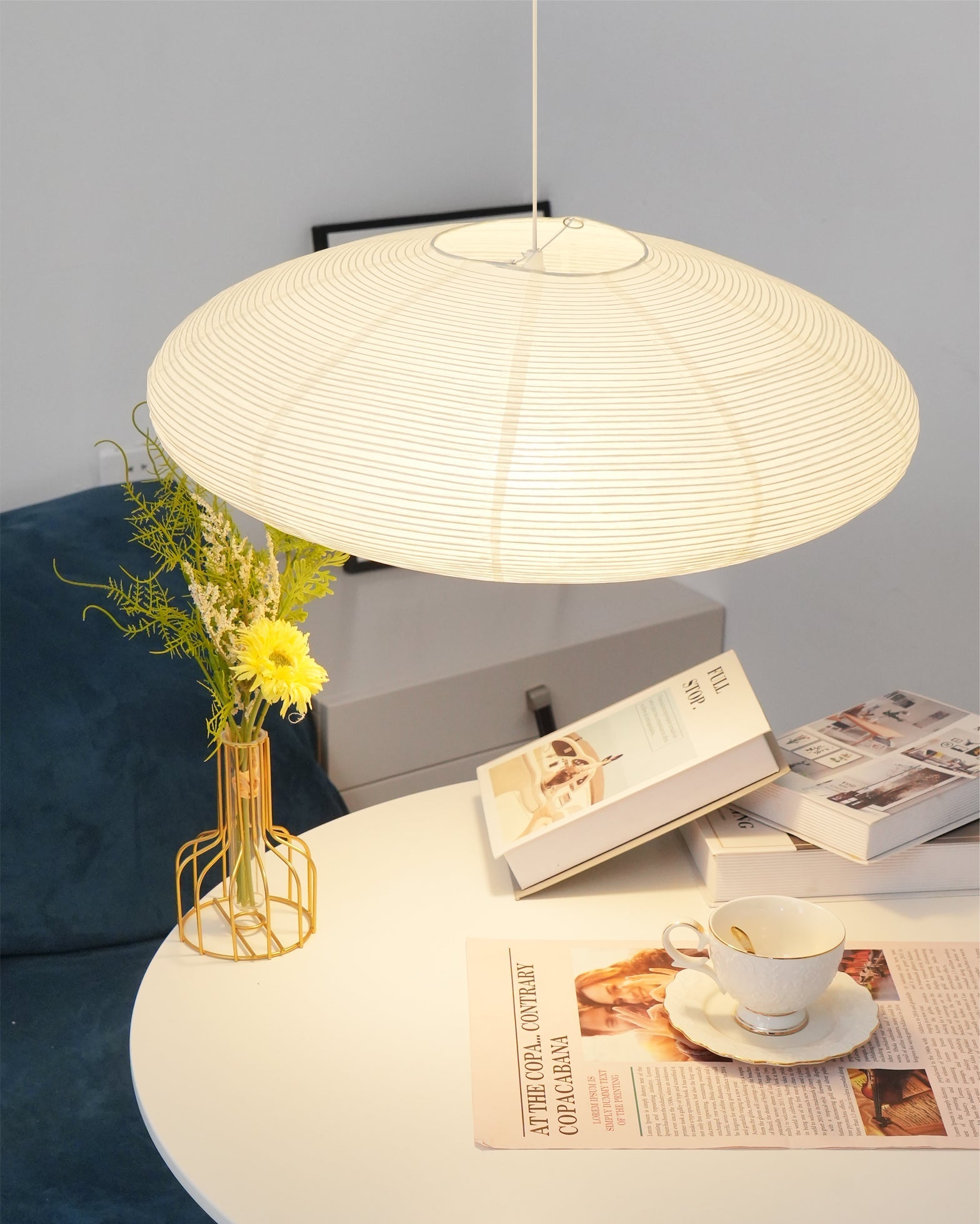 Handgemaakte Washi Papieren Hanglamp – Japans Design met E26/E27 Fitting – Zachte Verlichting voor Woonkamer, Slaapkamer & Eetkamer – Met Montagehaakjes | Sansoti