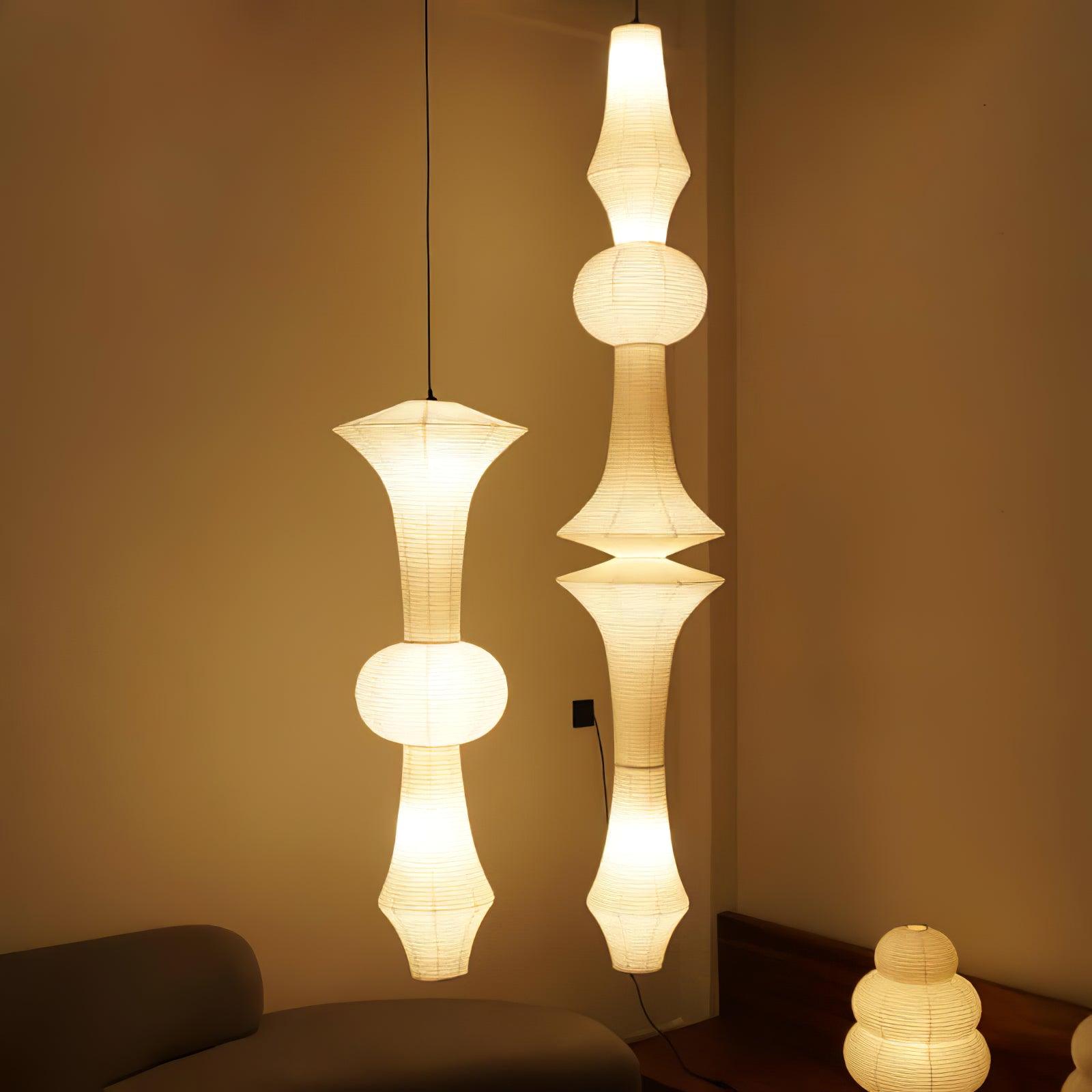 Japanse Hangende Papieren Lamp Zeven Formaten E26/E27 ø33-ø43cm 150-460cm Hoogte Mulberry Washi Moerasschors Translucide Kap Met Handgemaakt Karakter | Sansoti
