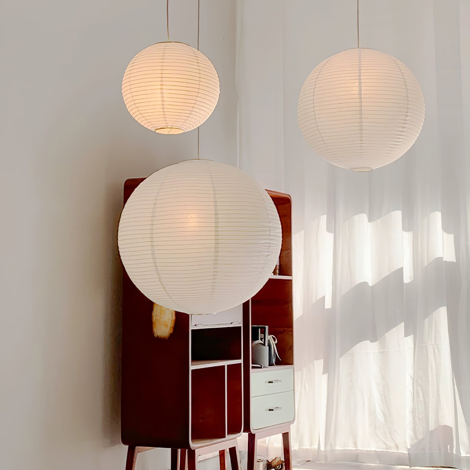 Japanse Mulberry Paper Hanglamp — Handgemaakte Washi Lampenkap Bol Sfeerverlichting | Sansoti