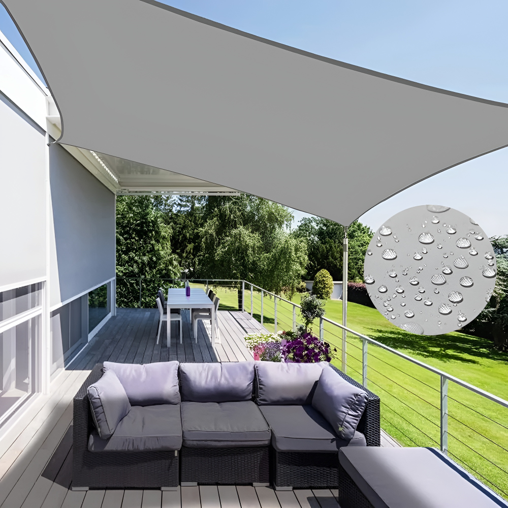 Waterdicht Rechthoekig Schaduwdoek voor Terras, Balkon en Tuin – Polyester UV-Bescherming | Sansoti