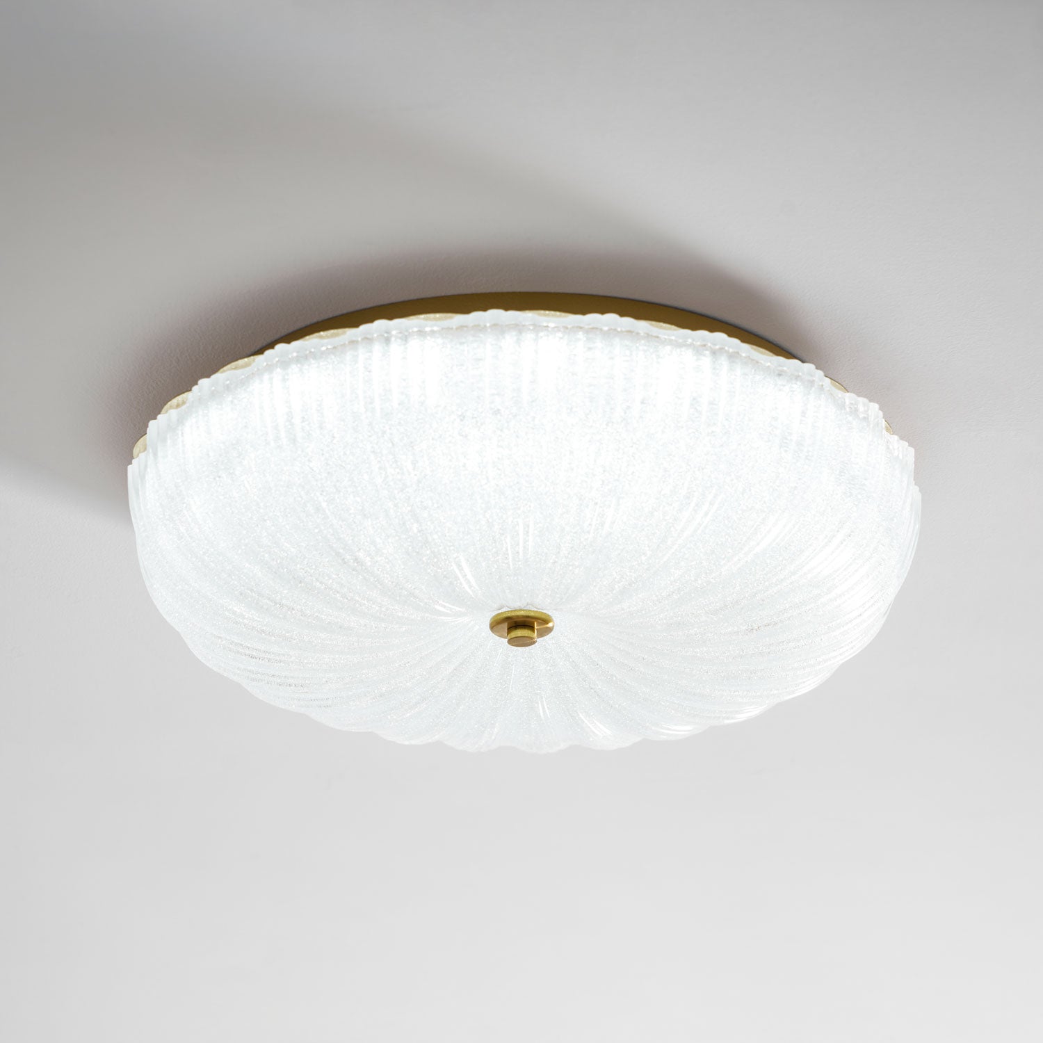 Glazen Plafondlamp met Geribbelde Textuur – Warm Dimbaar Licht voor Slaapkamer en Woonkamer – ø 20 tot 50 cm | Sansoti