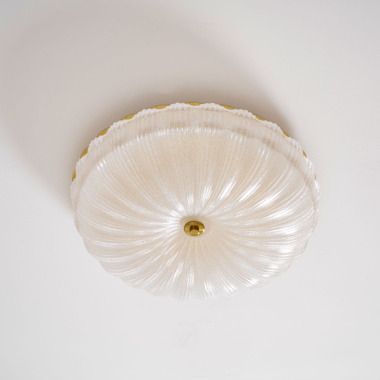 Glazen Plafondlamp met Geribbelde Textuur – Warm Dimbaar Licht voor Slaapkamer en Woonkamer – ø 20 tot 50 cm | Sansoti