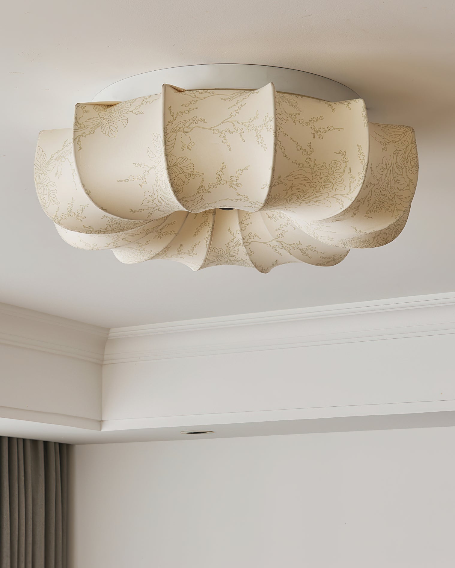 Stoffen Plafondlamp met Bloemenpatroon Natuurlijke Sfeerverlichting Scandinavisch Design Woon- en Slaapkamer Verlichting | Sansoti