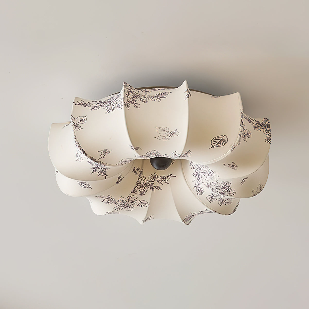 Stoffen Plafondlamp met Bloemenpatroon Natuurlijke Sfeerverlichting Scandinavisch Design Woon- en Slaapkamer Verlichting | Sansoti