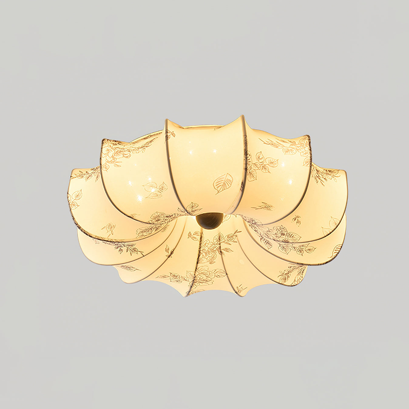 Stoffen Plafondlamp met Bloemenpatroon Natuurlijke Sfeerverlichting Scandinavisch Design Woon- en Slaapkamer Verlichting | Sansoti
