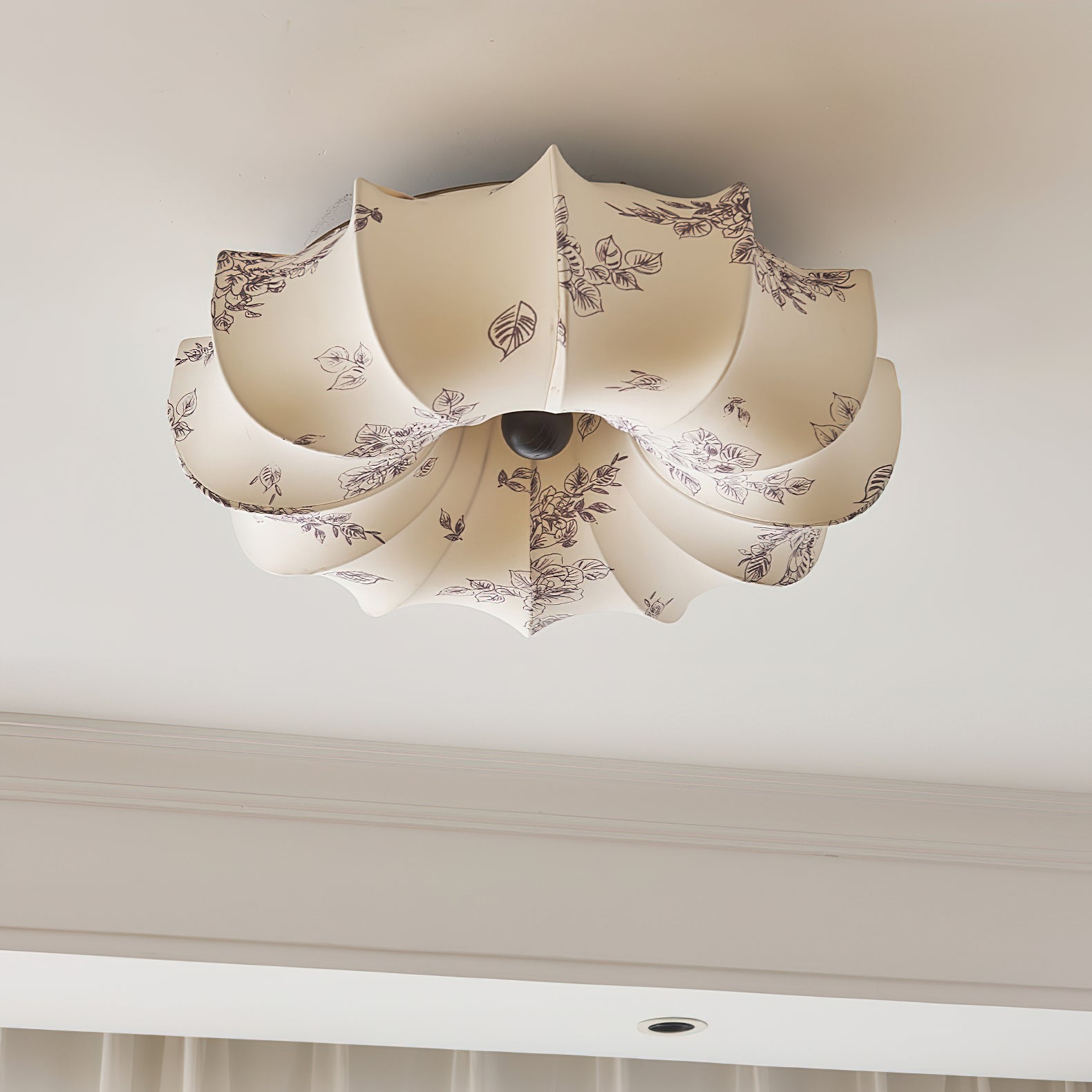 Stoffen Plafondlamp met Bloemenpatroon Natuurlijke Sfeerverlichting Scandinavisch Design Woon- en Slaapkamer Verlichting | Sansoti