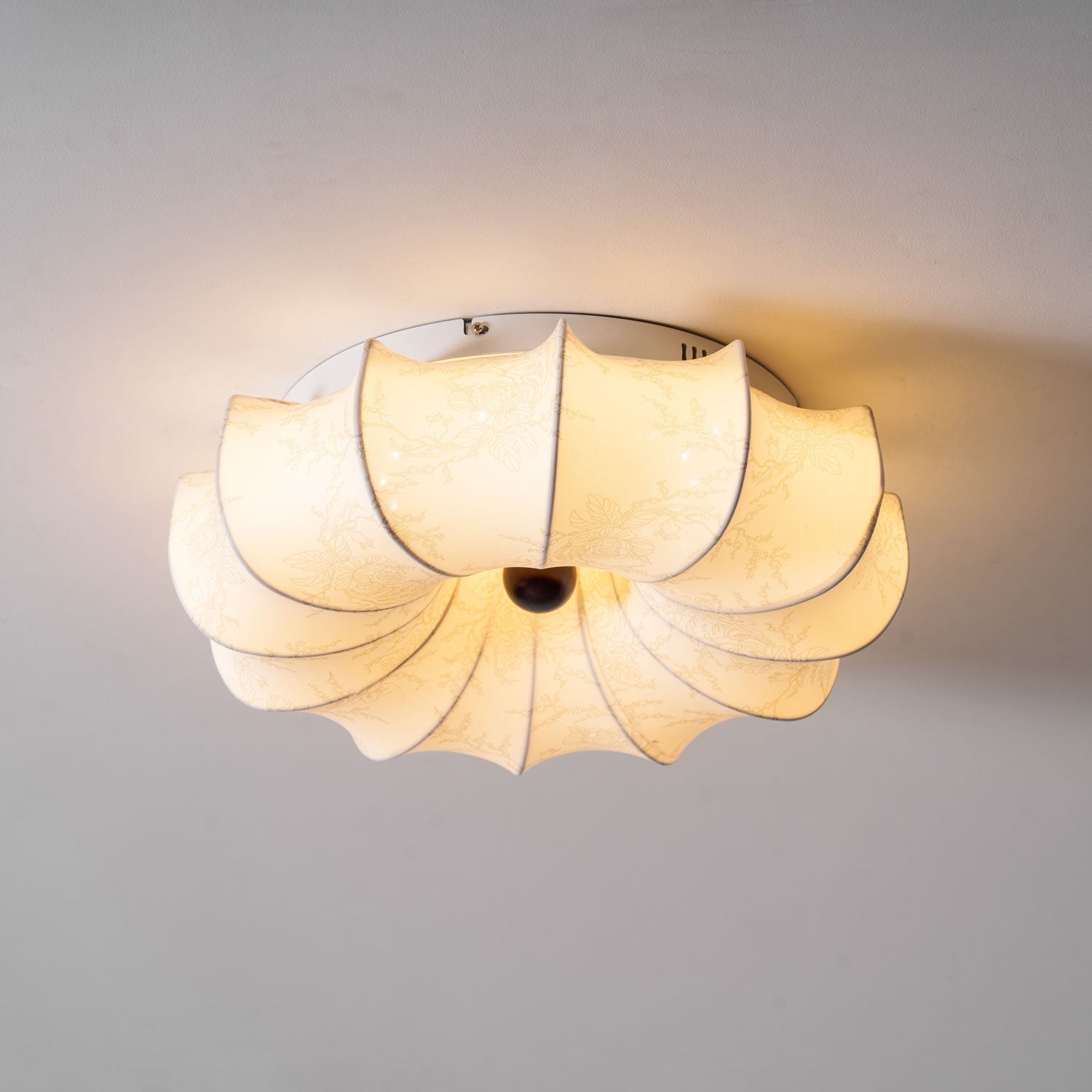Stoffen Plafondlamp met Bloemenpatroon Natuurlijke Sfeerverlichting Scandinavisch Design Woon- en Slaapkamer Verlichting | Sansoti